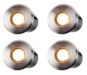 Ellumière Outdoor Expandable Stainless Steel LED Deck Light, 1W - Small (4 Pack)
